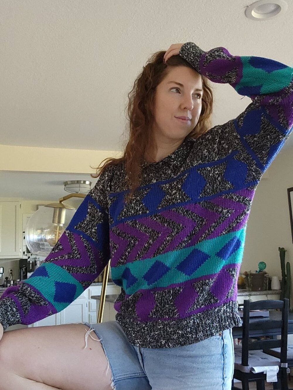 Handmade Vintage 80s Geometric Sweater